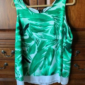 Cute tropical top with exposed zipper